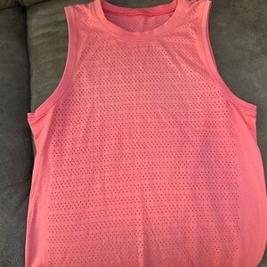 Lululemon Athletica Coral Perforated Tank Top
